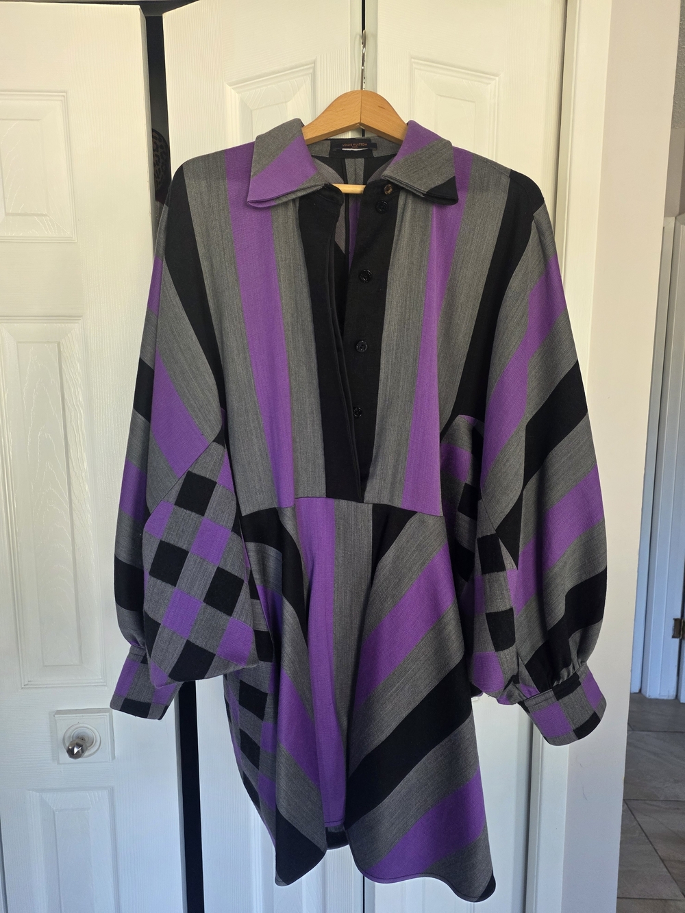 Louis Vuitton 2019 RUNWAY PIECE  Striped Mixed-Pattern Dress - Size M